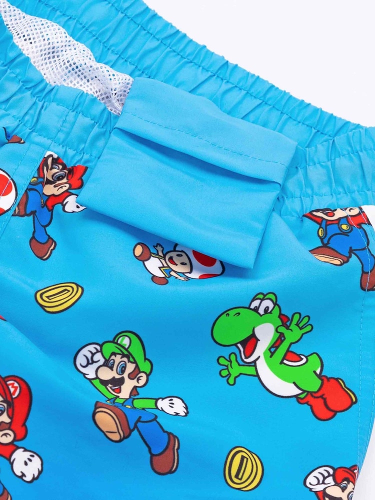 Vanilla Underground Blue Super Mario Bros Licencing Swim Shorts - Boys - Image 5 of 5