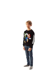 Vanilla Underground Black Boys Mario 100% Cotton Sweatshirt - Image 2 of 6