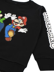 Vanilla Underground Black Boys Mario 100% Cotton Sweatshirt - Image 4 of 6
