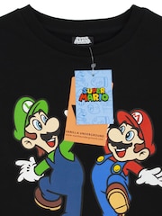 Vanilla Underground Black Boys Mario 100% Cotton Sweatshirt - Image 6 of 6