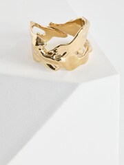 PILGRIM Gold Plated Compass Shaped Ring Adjustable - Image 1 of 5