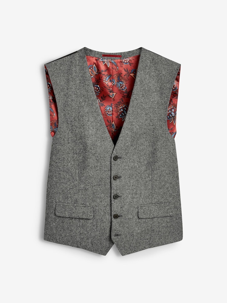 Gris - Coupe classique Donegal Costume Gilet - Image 6 of 9