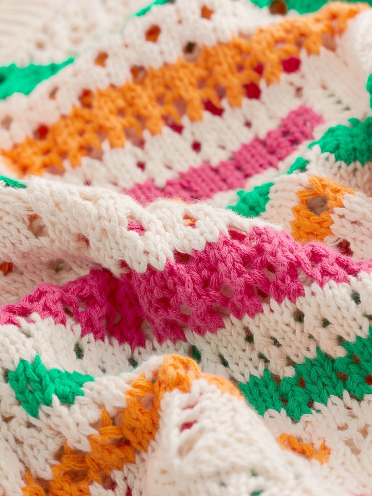Multi 100% Cotton Stitch Stripe Jumper - Image 7 of 7