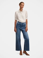 Forever New White Finley Trim Detail Blouse Contains Linen - Image 5 of 5