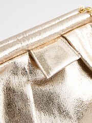 Metallic Clutch Bag with Cross-Body Chain - Image 6 of 9