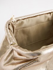 Metallic Clutch Bag with Cross-Body Chain - Image 8 of 9