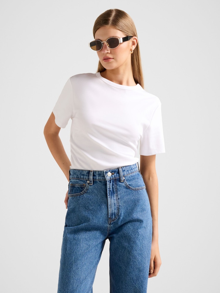 Forever New White Saskia Boxy T-Shirt - Image 1 of 5 Forever New White Saskia Boxy T-Shirt - Image 1 of 5