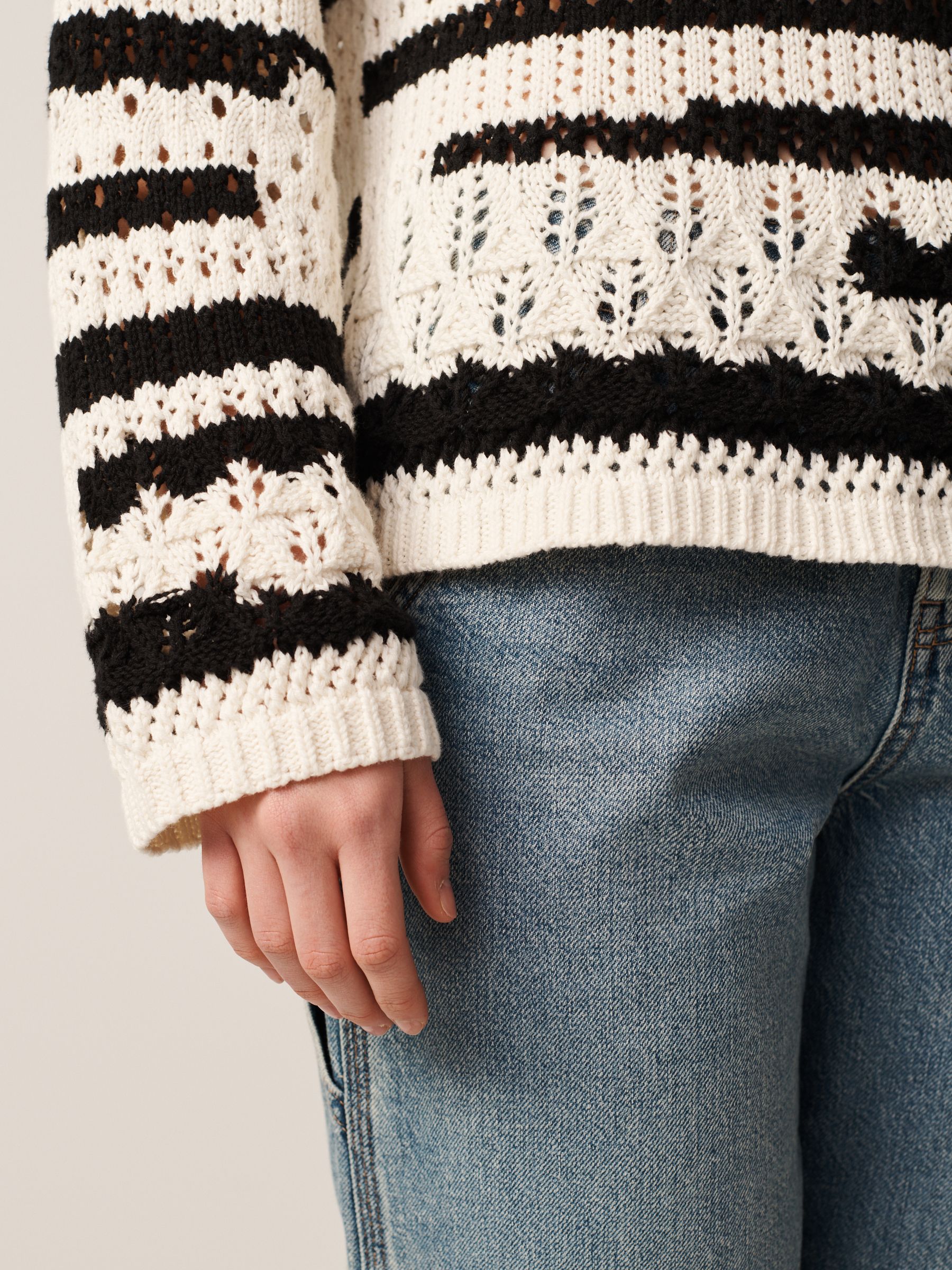 Buy White/Black Stitch Stripe Jumper from Next Luxembourg