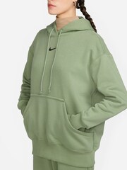 Nike Green Oversized Mini Swoosh Hoodie - Image 4 of 8