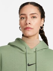 Nike Green Oversized Mini Swoosh Hoodie - Image 5 of 8