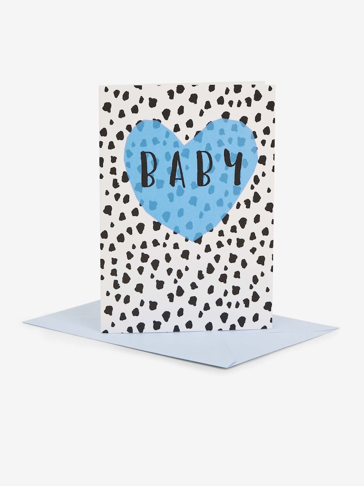 JoJo Maman Bébé Blue Baby Spot Greetings Card - Image 1 of 1