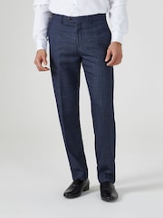 Skopes Blue Tailored Fit Woolf Check Suit: Trousers - Image 1 of 5