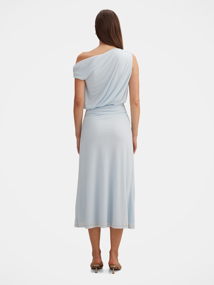 Forever New Blue Honey Tipped Shoulder Midi Dress - Image 4 of 4 Forever New Blue Honey Tipped Shoulder Midi Dress - Image 4 of 4