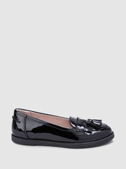 Black Patent Narrow Fit (E) School Leather Tassel Loafers - Image 1 of 5