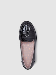 Black Patent Narrow Fit (E) School Leather Tassel Loafers - Image 3 of 5