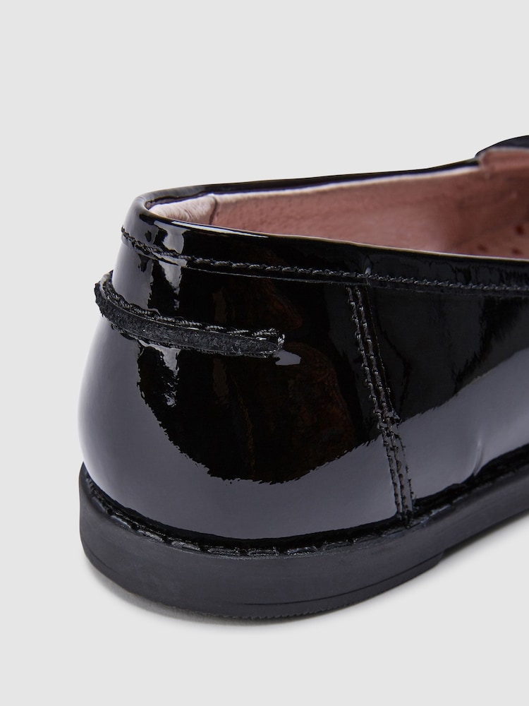 Black Patent Narrow Fit (E) School Leather Tassel Loafers - Image 5 of 5