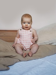 The Little Tailor Baby Woven Shorty 100% Cotton Dungarees - Image 8 of 8