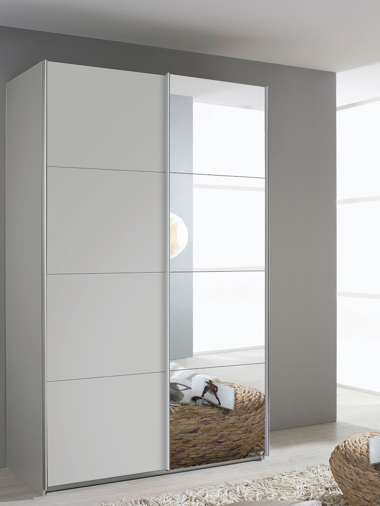 Rauch Grey Cameron Wood and Mirror Sliding Semi 1.3m Sliding Fitted Wardrobe - Image 1 of 2