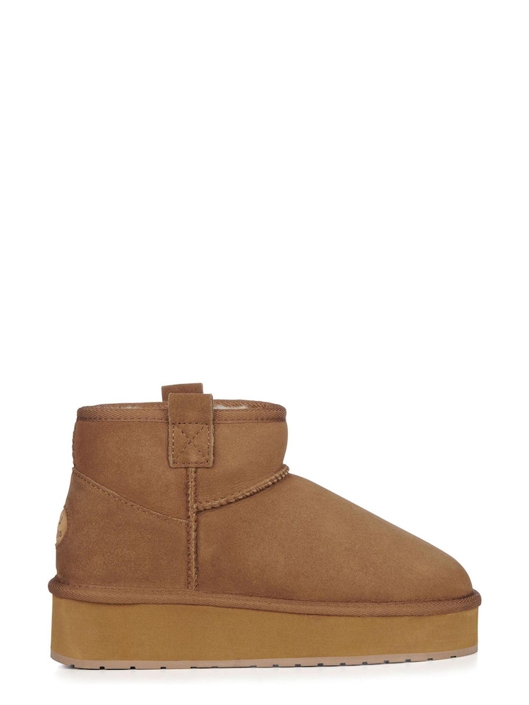 EMU Australia Brown Indoor & Outdoor Sheepskin Water Resistent Flatform Ankle Bo - Image 1 of 7