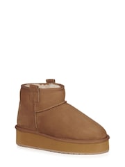 EMU Australia Brown Indoor & Outdoor Sheepskin Water Resistent Flatform Ankle Bo - Image 3 of 7