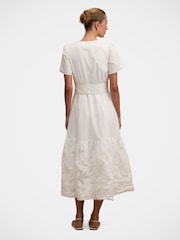 Forever New White Matilda Embroidered Tie Midi Dress - Image 2 of 4