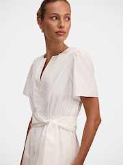 Forever New White Matilda Embroidered Tie Midi Dress - Image 3 of 4