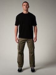 Khaki Green Straight Authentic Stretch Cotton Blend Cargo Trousers - Image 2 of 10