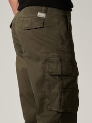 Khaki Green Straight Authentic Stretch Cotton Blend Cargo Trousers - Image 6 of 10