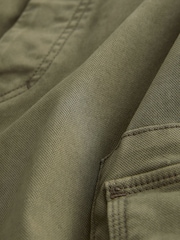 Khaki Green Straight Authentic Stretch Cotton Blend Cargo Trousers - Image 8 of 10