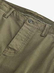 Khaki Green Straight Authentic Stretch Cotton Blend Cargo Trousers - Image 9 of 10