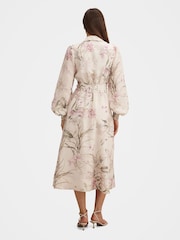 Forever New Cream Linen Blend Hazel Shirt Midi Dress - Image 2 of 4