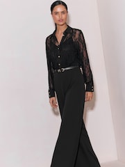 Lipsy Stretch Lace Jersey 2-in-1 Jumpsuit - 6的图像2｝