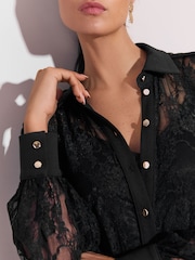 Lipsy Stretch Lace Jersey 2-in-1 Jumpsuit - 6的图像6｝