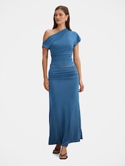 Forever New Blue Maia Asymmetric One Shoulder Top - Image 5 of 5