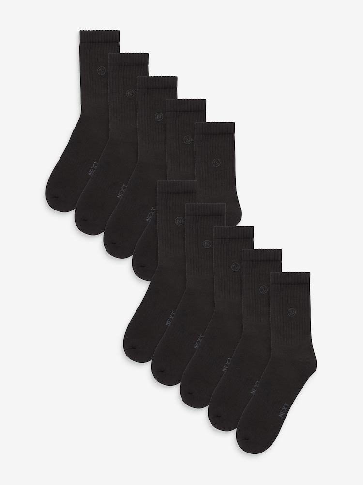Negro - Regular - Pack de 10 pares de calcetines deportivos con planta acolchada - Imagen 2 de 4