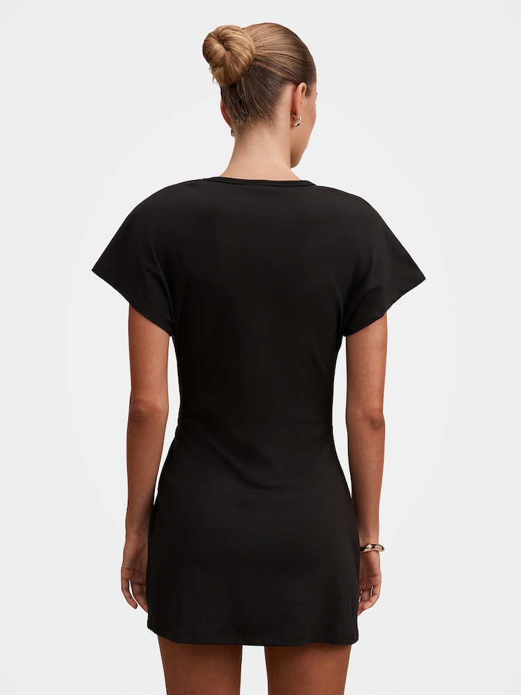 Forever New Black Rose T-Shirt Twist Mini Dress - Image 2 of 5 Forever New Black Rose T-Shirt Twist Mini Dress - Image 2 of 5