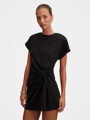 Forever New Black Rose T-Shirt Twist Mini Dress - Image 4 of 5