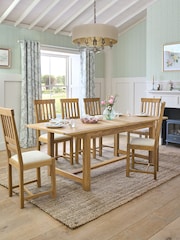 Laura Ashley Oak Milton 6-8 Seater Extending Dining Table - Image 1 of 8