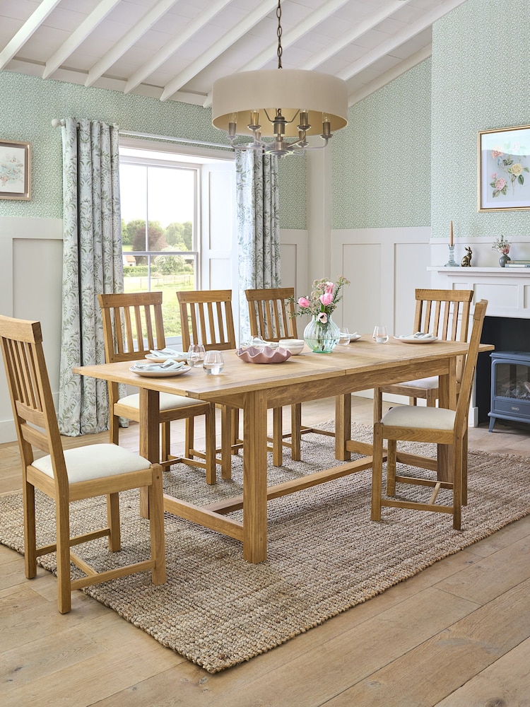 Laura Ashley Oak Milton 6-8 Seater Extending Dining Table - Image 1 of 8
