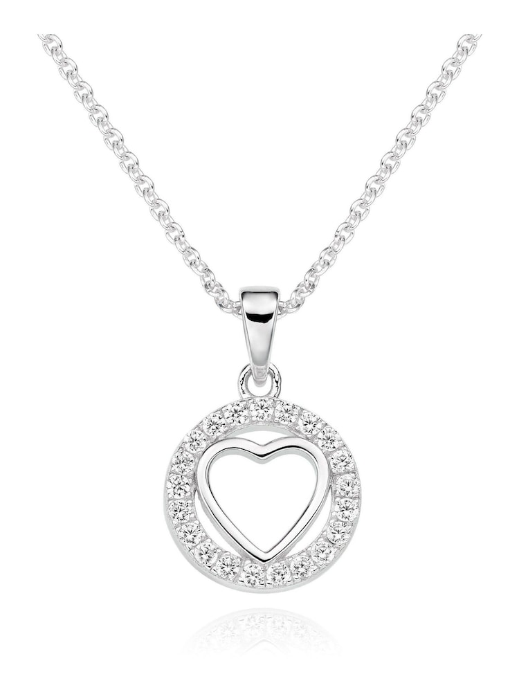 Beaverbrooks Silver Cubic Zirconia Heart Pendant - Image 1 of 4 Beaverbrooks Silver Cubic Zirconia Heart Pendant - Image 1 of 4