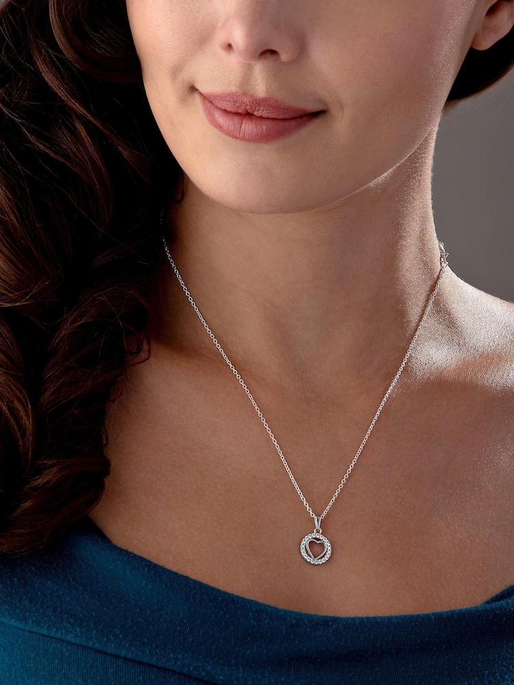 Beaverbrooks Silver Cubic Zirconia Heart Pendant - Image 4 of 4 Beaverbrooks Silver Cubic Zirconia Heart Pendant - Image 4 of 4
