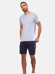 Threadbare Navy Fleece Cargo Shorts - Image 3 of 4