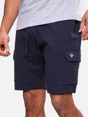 Threadbare Navy Fleece Cargo Shorts - Image 4 of 4