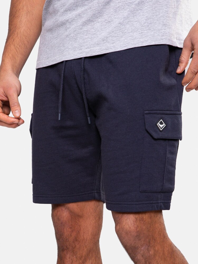 Threadbare Navy Fleece Cargo Shorts - Image 4 of 4