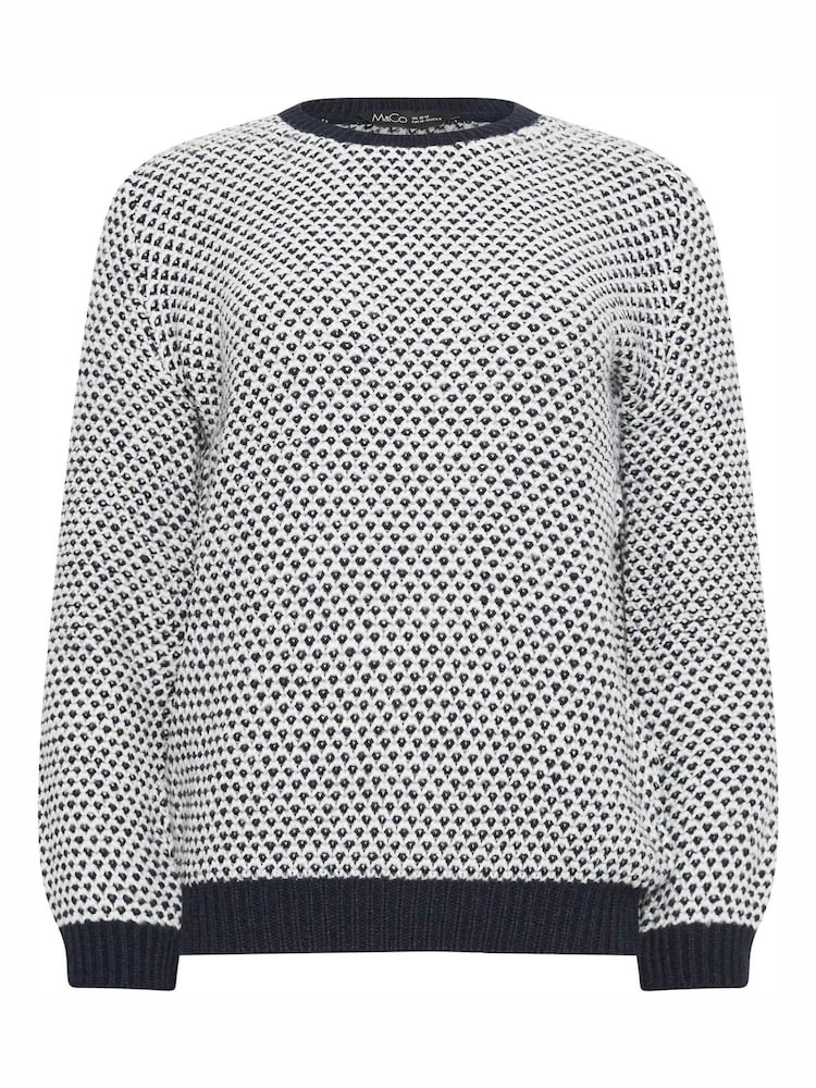 M&Co Grey Textured Chunky Knit Jumper - Image 5 of 5