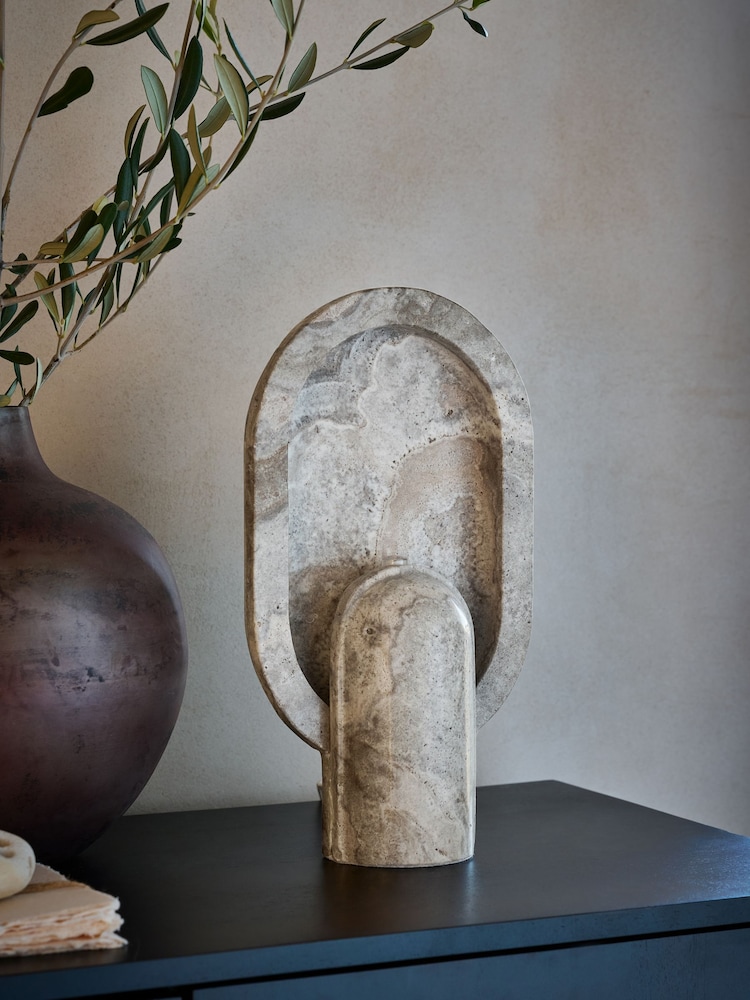 French Connection Grey Stone Rapoko Table Lamp - Image 2 of 4
