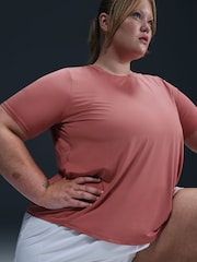 Rot - Nike Curve One Classic Dri-fit Kurzärmeliges Fitness-T-Shirt - Bild 4 von 5