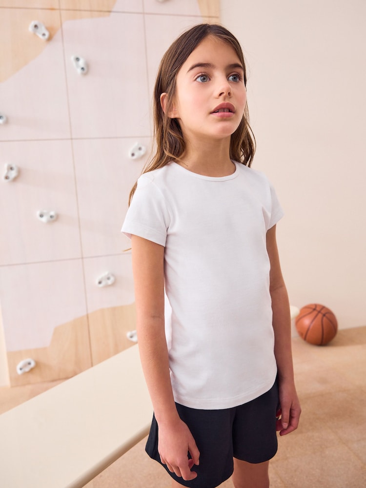 White 100% Cotton Gym School T-Shirts 2 Pack (3-16yrs) - Image 3 of 6