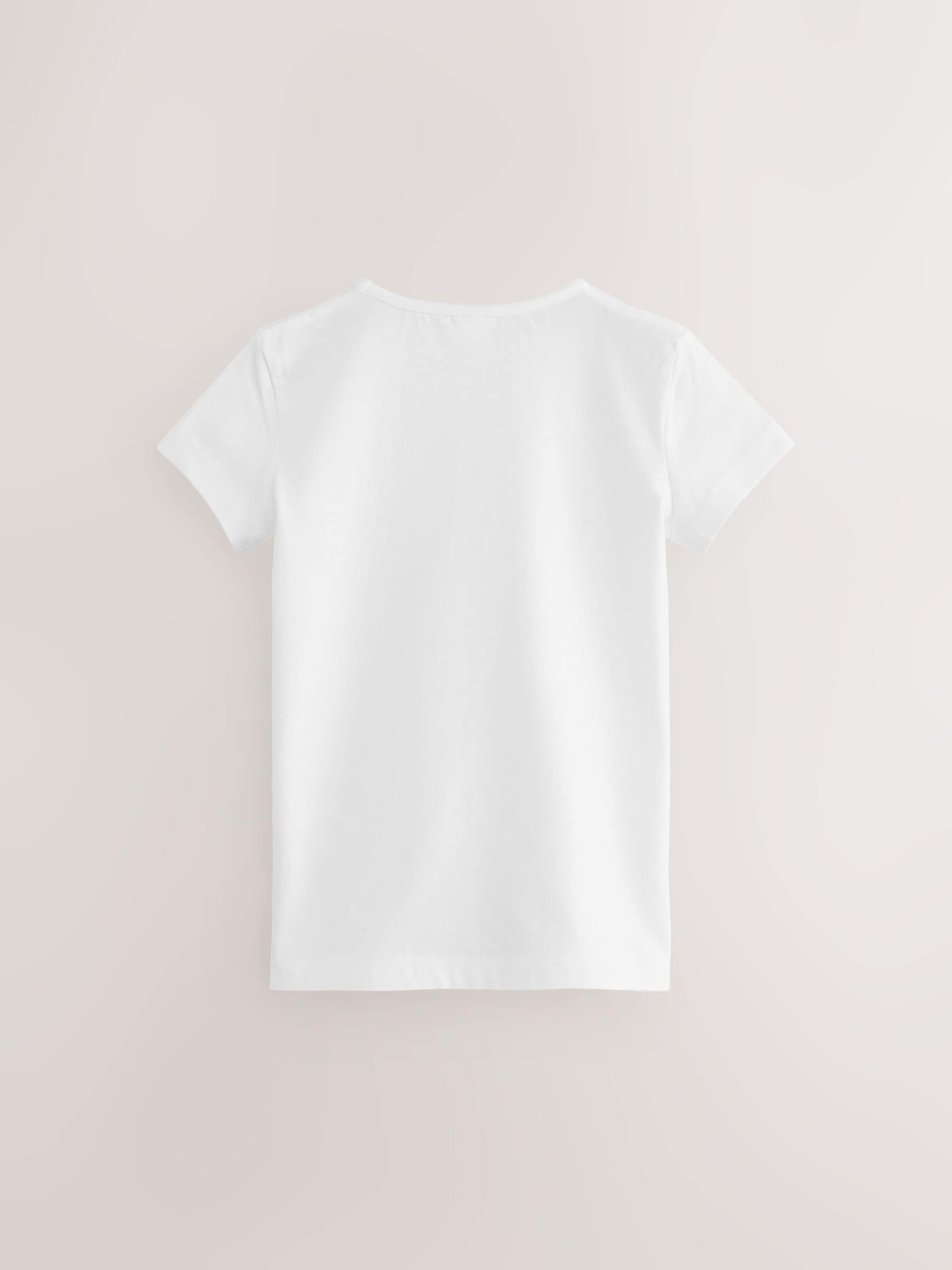 Buy White 2 Pack 100% Cotton Gym School T-Shirts (3-16yrs) from