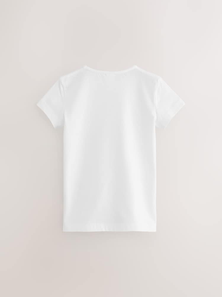 White 100% Cotton Gym School T-Shirts 2 Pack (3-16yrs) - Image 5 of 6